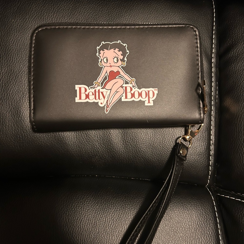 Betty Boop Black Wristlet